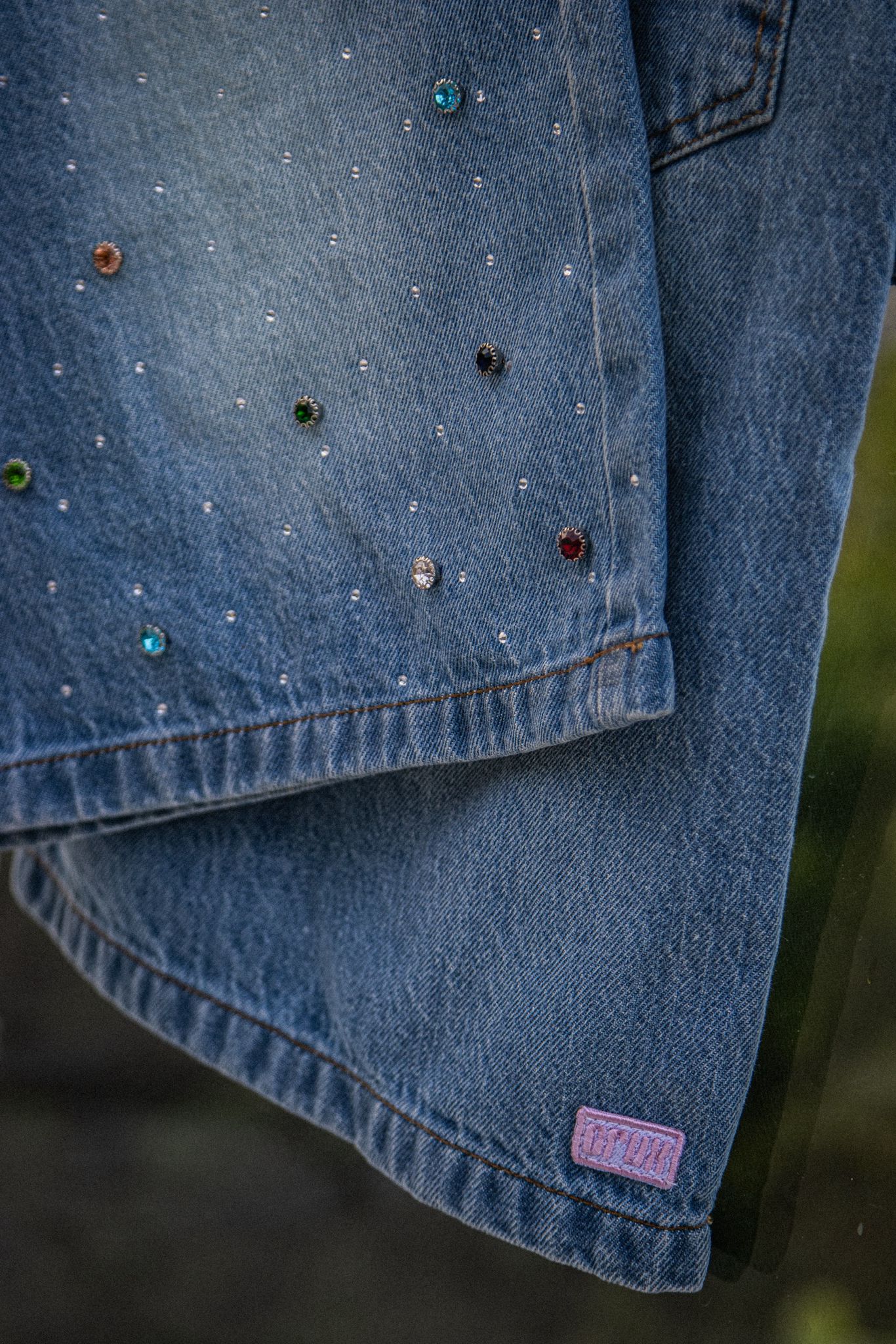 CRUX Denim Rhinestone Shorts